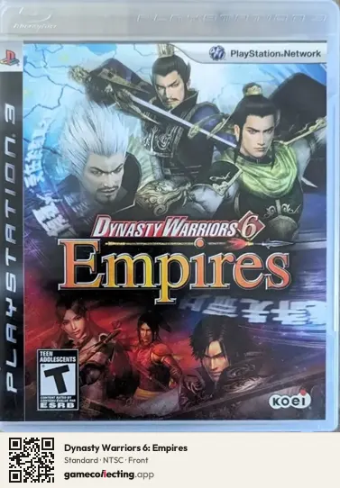 Dynasty Warriors 6: Empires PlayStation 3, NTSC box front