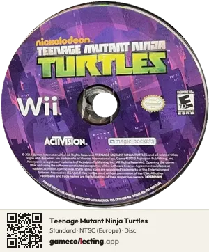 Teenage Mutant Ninja Turtles Nintendo Wii, NTSC disc