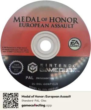 Medal of Honor: European Assault Nintendo GameCube, PAL disc