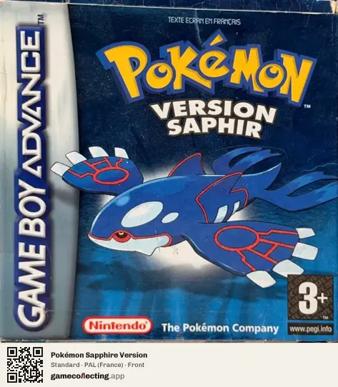 Pokémon Sapphire Version Game Boy Advance, France box front