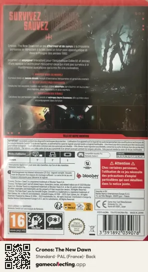 Cronos: The New Dawn Nintendo Switch 2, France box back