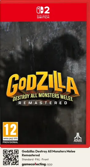 Godzilla: Destroy All Monsters Melee Remastered Nintendo Switch 2, PAL box front