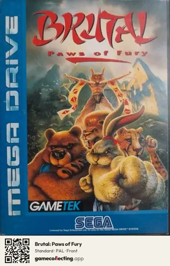 Brutal: Paws of Fury Sega Mega Drive / Genesis, PAL box front