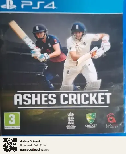 Ashes Cricket PlayStation 4, PAL box front