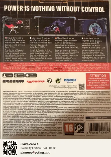 Slave Zero X PlayStation 5, PAL box back