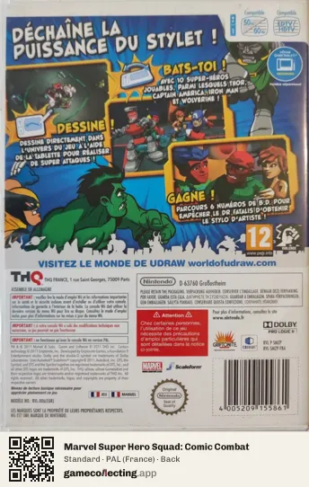 Marvel Super Hero Squad: Comic Combat Nintendo Wii, France box back