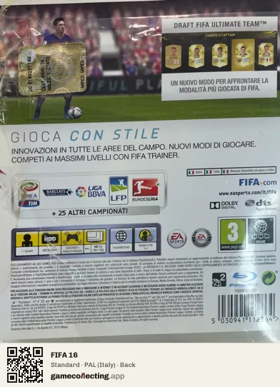 FIFA 16 PlayStation 3, Italy box back
