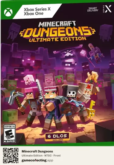 Minecraft Dungeons Xbox Series X, NTSC box front