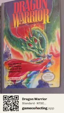 Dragon Warrior Nintendo Entertainment System, NTSC cartridge label