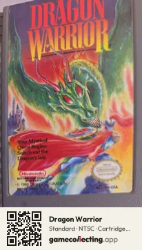 Dragon Warrior Nintendo Entertainment System, NTSC cartridge label