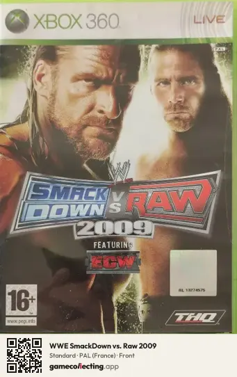 WWE SmackDown vs. Raw 2009 Xbox 360, France box front