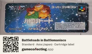 Battletoads in Battlemaniacs Super Nintendo Entertainment System, Asia cartridge label