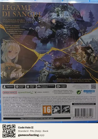 Code Vein II PlayStation 5, Italy box back