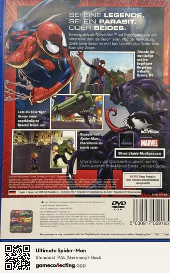 Ultimate Spider-Man PlayStation 2, Germany box back