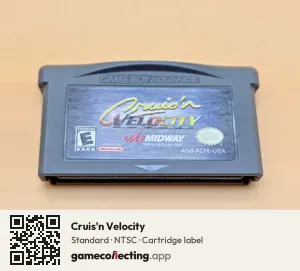 Cruis'n Velocity Game Boy Advance, NTSC cartridge label