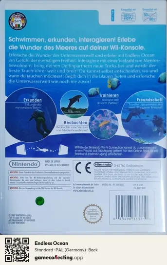 Endless Ocean Nintendo Wii, Germany box back
