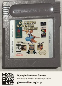 Olympic Summer Games Game Boy, NTSC cartridge label