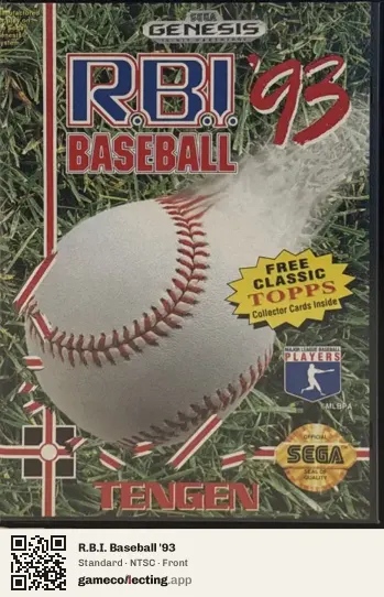 R.B.I. Baseball '93 Sega Mega Drive / Genesis, NTSC box front