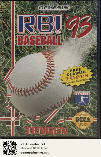 R.B.I. Baseball '93 Sega Mega Drive / Genesis, NTSC box front