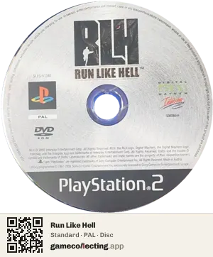 Run Like Hell PlayStation 2, PAL disc