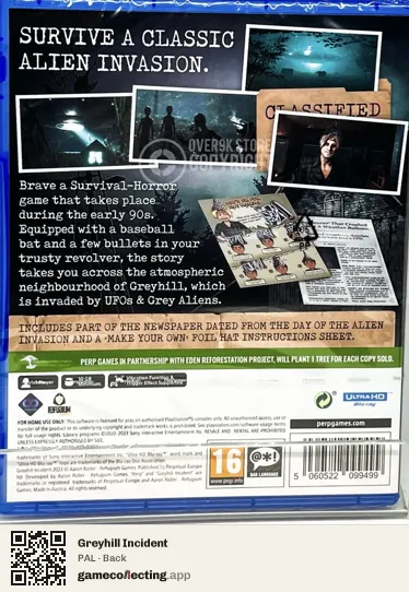 Greyhill Incident PlayStation 5, PAL box back