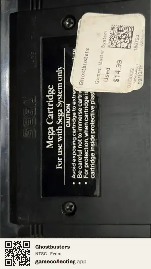Ghostbusters Sega Master System, NTSC box front