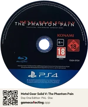 Metal Gear Solid V: The Phantom Pain PlayStation 4, PAL disc