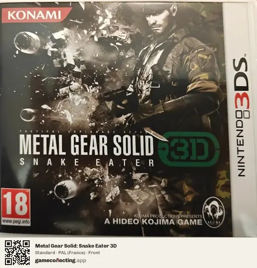 Metal Gear Solid: Snake Eater 3D Nintendo 3DS, France box front