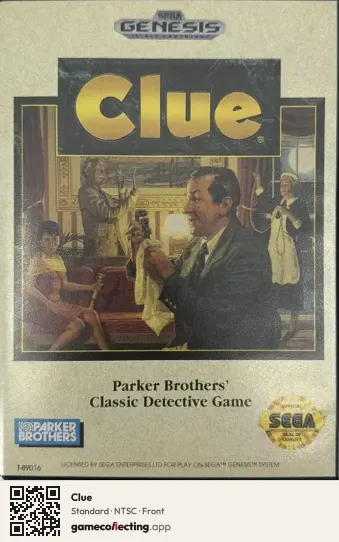 Clue Sega Mega Drive / Genesis, NTSC box front