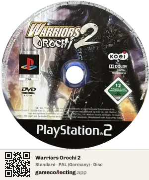 Warriors Orochi 2 PlayStation 2, PAL disc