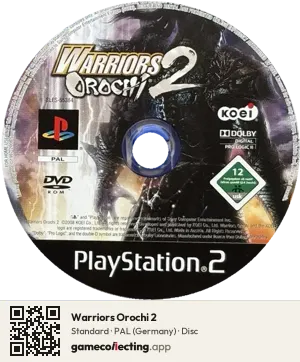Warriors Orochi 2 PlayStation 2, PAL disc