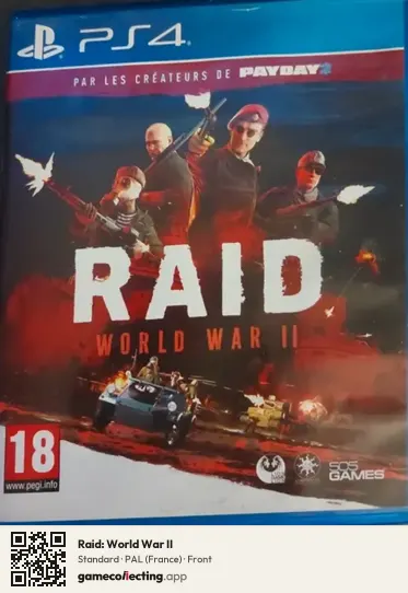 Raid: World War II PlayStation 4, France box front