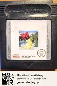 Black Bass: Lure Fishing Game Boy Color, PAL cartridge label