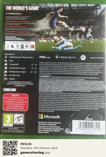 FIFA 23 Xbox Series X, France box back