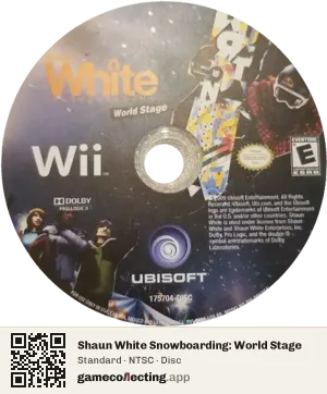 Shaun White Snowboarding: World Stage Nintendo Wii, NTSC disc
