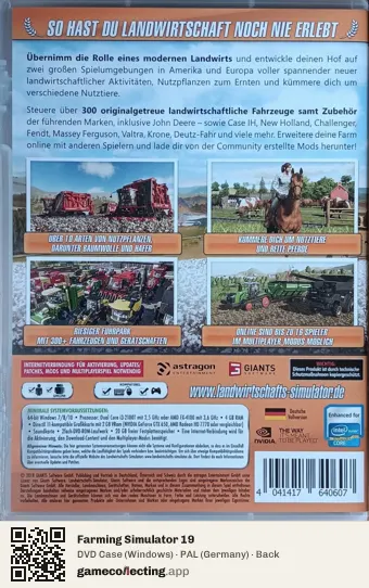 Farming Simulator 19 Computer, Germany box back