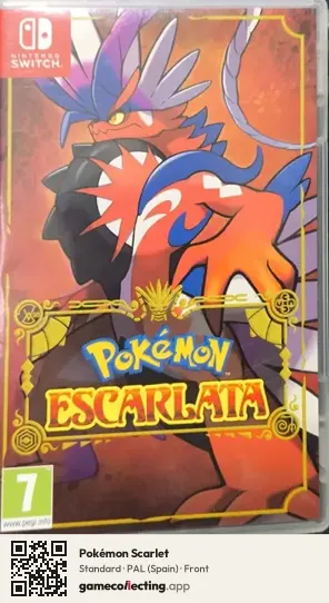 Pokémon Scarlet Nintendo Switch, Spain box front
