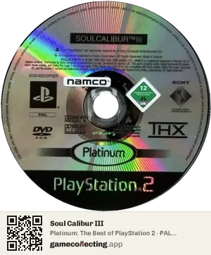 Soul Calibur III PlayStation 2, PAL disc