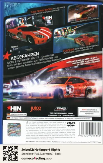 Juiced 2: Hot Import Nights PlayStation 2, Germany box back