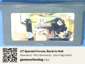 CT Special Forces: Back to Hell Game Boy Advance, PAL cartridge label