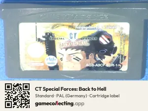 CT Special Forces: Back to Hell Game Boy Advance, PAL cartridge label