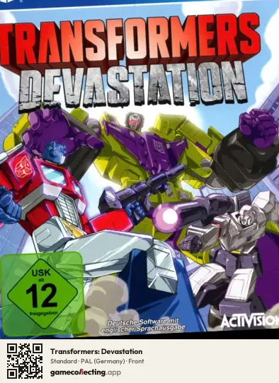 Transformers: Devastation PlayStation 4, Germany box front