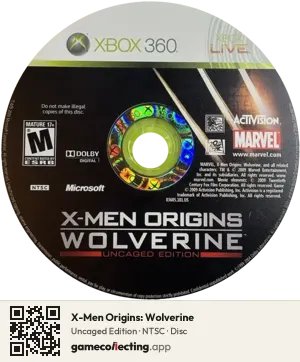 X-Men Origins: Wolverine Xbox 360, NTSC disc
