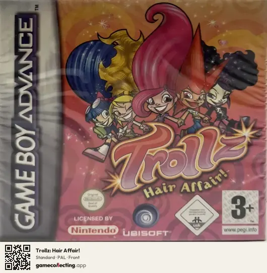 Trollz: Hair Affair! Game Boy Advance, PAL box front