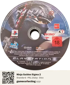 Ninja Gaiden Sigma 2 PlayStation 3, PAL disc