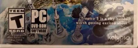 Tropico 5, the ESRB box on its front