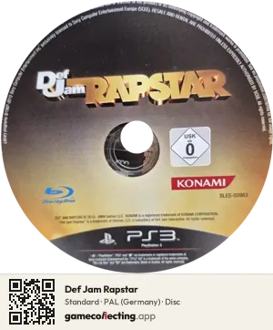 Def Jam Rapstar PlayStation 3, PAL disc