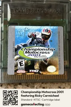 Championship Motocross 2001 featuring Ricky Carmichael Game Boy Color, NTSC cartridge label