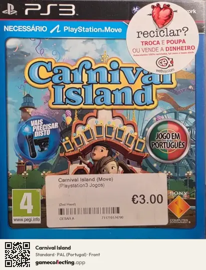 Carnival Island PlayStation 3, Portugal box front