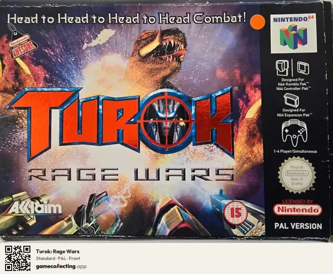 Turok: Rage Wars Nintendo 64, PAL box front